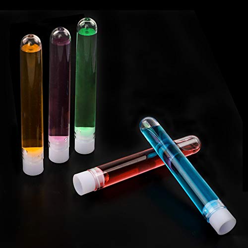 DEPEPE 60 Pcs 13x75mm Clear Mini Plastic Test Tubes with Caps (6ml), for Scientific Experiments, Party, Powders Spices Beads Storage Containers