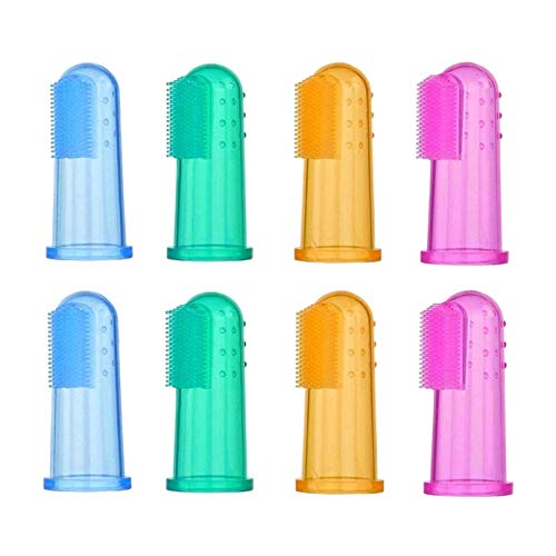 RosyLife Pet Dog Soft Toothbrush Dog Toothbrush Finger Toothbrush pet Toothbrush Small to Large Dogs(8 Small Size Finger) - Thumbnail 4