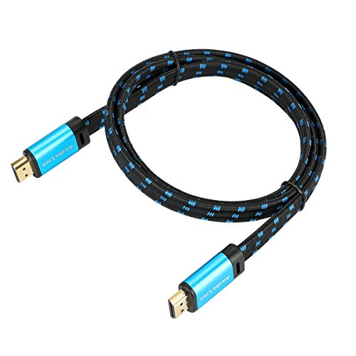 4K HDMI Cable 3.3 FT - (2 PACK) FiveHome HDMI 2.0(4K@60Hz) Ready - 18Gbps - 30 AWG Braided Cord -Supports 4K HDR, 3D, 2160P, 1080P, Ethernet for TV, Monitor, Xbox, PS4/3,Blu-ray Player, HDMI Switcher
