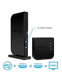 Nyrius ARIES Home + Transmisor y receptor de entrada HDMI inalámbrico 2x para transmisión de video HD 1080p 3D y audio digital desde caja de cable, satélite, Bluray, DVD, PS4, PS3, Xbox One   360, computadoras portátiles, PC (NAVS502)