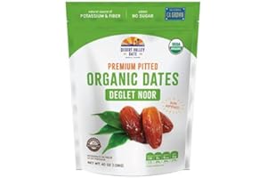ORGANIC Deglet Noor Premium Pitted Dates Grown in California Sun Ripened OU Kosher by Desert Valley Date, 2.5 lb