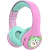 Riwbox-Baosilon-FB-7S-Kids-Headphones-Bluetooth-LED-Light-Up-Bluetooth-Foldable-Headphones-Over-Ear-Volume-Limited-Safe-758595dB-with-Mic-and-TF-card-Children-Headphones-for-School-PinkGreen Riwbox Baosilon FB-7S Kids Headphones Bluetooth, LED Light Up Bluetooth Foldable Headphones Over Ear Volume Limited Safe…
