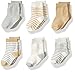 Touched by Nature baby boys Organic Cotton Casual Socks, Neutral Stripes, 0-6 Months US