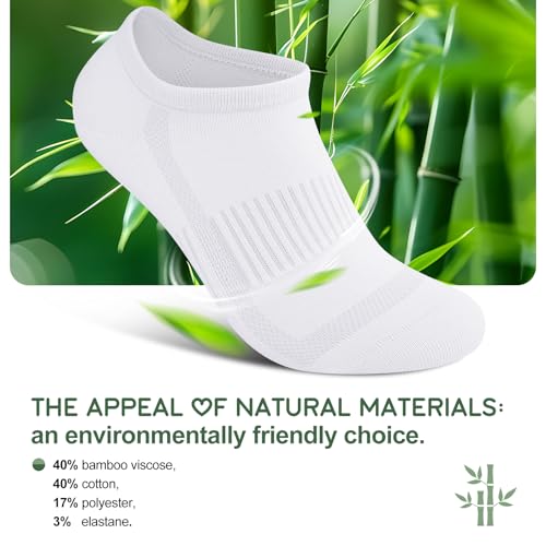 Cirorld Mens Womens Bamboo Sports Socks Breathable Running Cotton Socks 6 Pairs