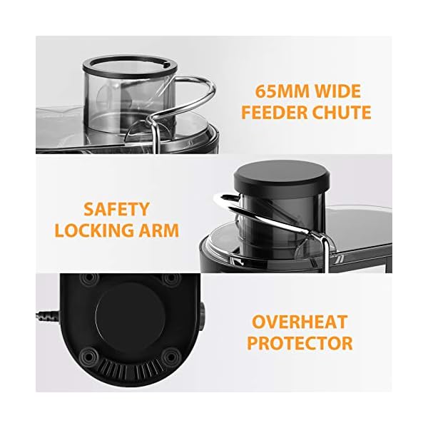 Juicer, Bagotte Juicers Whole Fruit and Vegetable Easy Clean, 600w, Stainless Steel Juicer Machine with Wide Mouth, Dual…