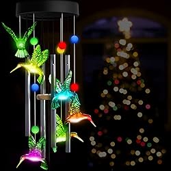 Wind Chime, Hummingbird Solar Wind Chimes with