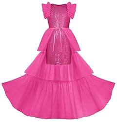 GRACE KARIN Girls Hot Pink Dress Size 8 Sequin