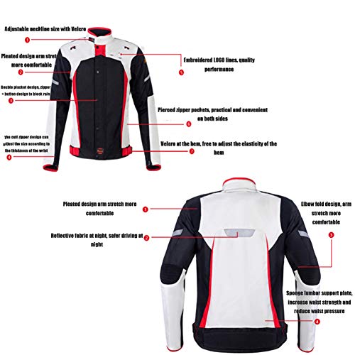 NCBH 2 Stuk Pak Motorbike Racing Suit Waterdichte en Ademend Motorfiets Reflecterende Rijkleding met Afneembare Katoen… - Afbeelding 7