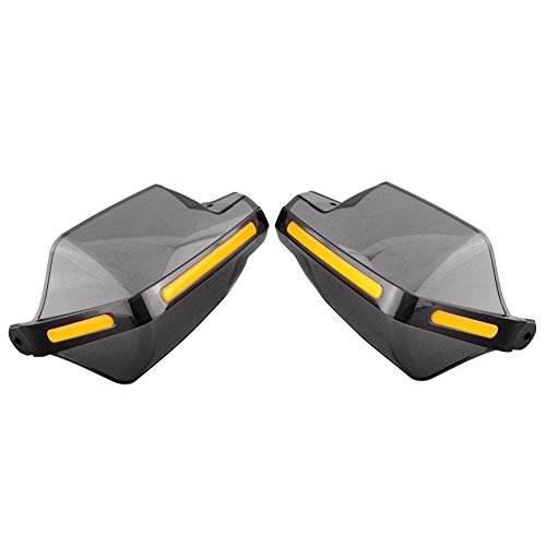 Hanperal 1Pair Motorcycle Hand Guards 7/8" Handlebar Handguard Handle Protector Bike Brush Wind Guard (Smoke-Transparent)