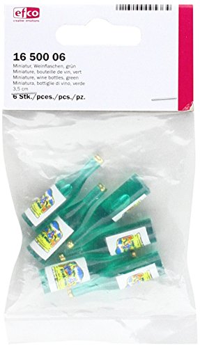 Efco Bouteilles de vin Miniature, Multicolore, 3,5 cm, Lot de 6