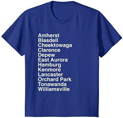 Kids Buffalo NY Shirt East Aurora Hamburg Orchard Park Amherst 12 Royal Blue