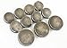 YCEE 11 Pieces Vintage Antique Silver Metal Blazer Button Set - Flat Surface - for Blazer, Suits, Sport Coat, Uniform, Jacket