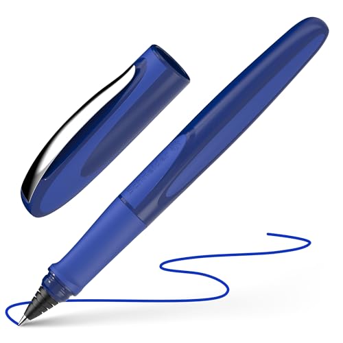 Schneider Ray 187815 Rollerball Pen Refillable with Standard Ink Cartridges Suitable for Right and Left Handers Blue