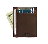 SERMAN BRANDS - RFID Blocking Leather Slim Wallet, Minimalist Front Pocket Wallets For Men Credit Card Holder Made From Full Grain Leather