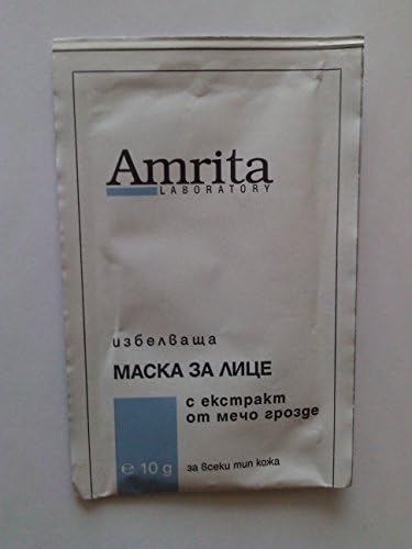 Brightening Anti-Spots Face Mask with Bear Berry Extract from AMRITA Laboratory Pack of 6 sachets x 10 ml / 0.33 Fl. Oz. - 60 ml / 2.0 Fl.Oz.
