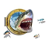 3D Submarine World under sea Unique Decor Removable Wall Art Sticker Decal Home Kid Room Decor and Wall Decor (shark)