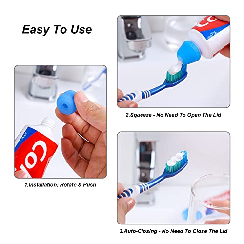 6 Pack Toothpaste Cap, Tnvee Self Closing Toothpaste Squeezer Dispenser