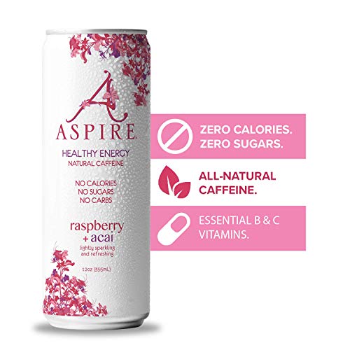 ASPIRE Healthy Energy Drink – Raspberry Acai, 12 Pack – Zero Sugar