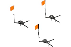 DONGKER Ice Fishing Tip-Up,3 PCS Foldable Ice Fishing Tip-up Flag with Orange Pole Flags for Angler Tackle Accessory Ice Fishing Equipment Gear