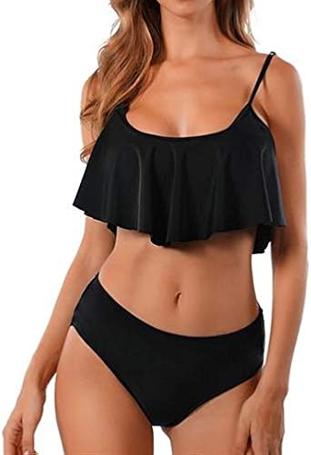 black frill bikini top