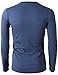 H2H Mens V-Neck Long Sleeve Light Weight T-Shirts - Slim Fit Comfortable DARKBLUE US M/Asia L (KMTTL0374)