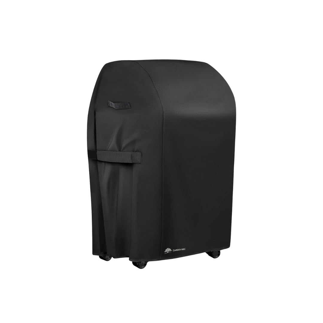 Garden Mile Gas BBQ Cover - Waterproof Black BBQ Cover - Heavy Duty, Windproof, UV & Rip Resistant Outdoor Grill Protector with Secure Clips & Velcro for Patio Gas Barbecue