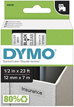 dymo printing black labels