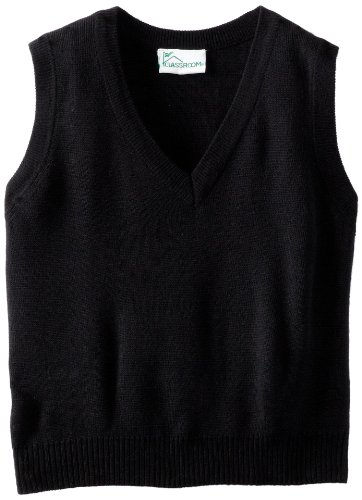 CLASSROOM Big Boys' Uniform Sweater Vest, Black, Large