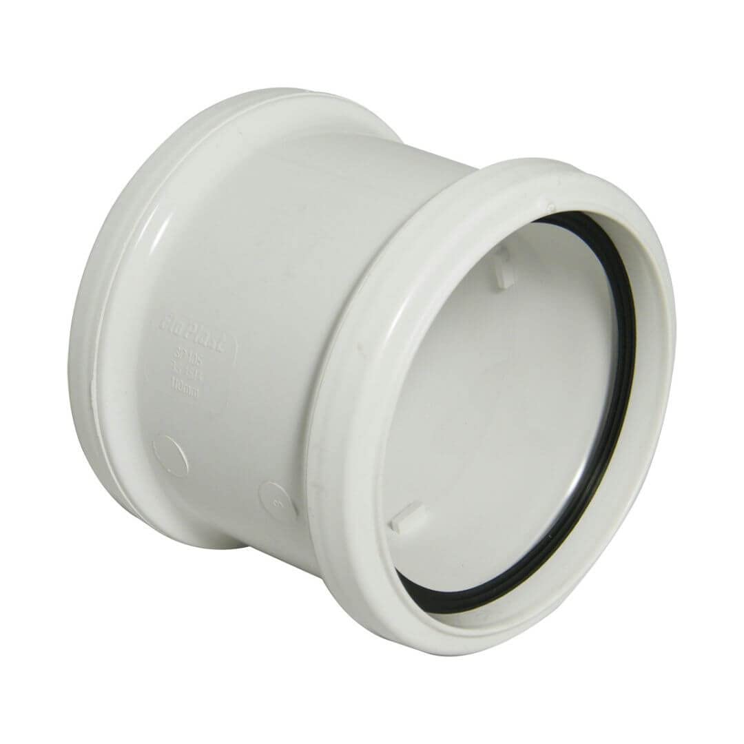 FLOPLAST 110mm Ring Seal Soil Double Socket - White