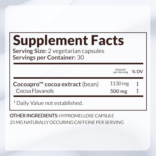 CocoaVia Heart & Brain Supplement, 30 Day, Cocoa Flavanol Extract