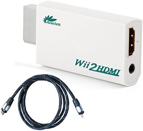 Acarlett Wii to HDMI Converter HD Output Video Audio Converter Adapter with 6ft High Speed HDMI Cable - Supports All Wii Display Modes NTSC 480I, 480P,PAL 576I