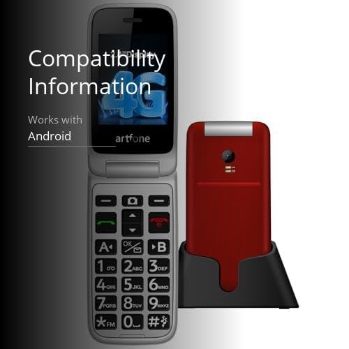 artfone G3 Pro Red - 4G LTE Flip Phone for Seniors?Unlcoked Flip Phone with SOS Button?Loud Speaker?Camera?Talking Clock?Photo Speed Dial? Hands-free?Dumb Phone?Charging Dock?Extended Battery Life