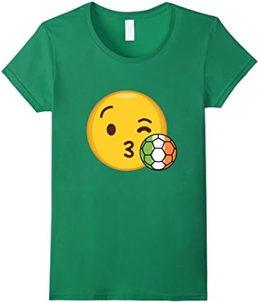 Women's Emoji Loves Ireland Soccer T-Shirt Irish Ire Football Funny  Small Kelly Green
