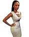 Allegrace Women Sexy White Bodycon Mid Bandage Party Dress ,Medium