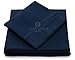 Cosy House Collection Everyday 1500 Series Bed Sheet Set - Ultra Soft & Cool Hotel Bedding - Deep Pocket - Wrinkle, Stain and Fade Resistant - 4 Piece Set (Queen, Navy Blue)