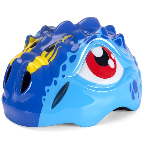 KINGBIKE Toddler Kids Bike Helmet with LED Light, Size Adjustable and Multi-Sport for Bicycle Scooter Skate, 51-55cm Boys Girls Toddler Children