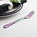 12 Piece Dinner Fork Set Rainbow Multicolor Stainless Steel Table Salad Dessert Fork Silverware Flatware Utensil Set Service for 12 Mirror Finish Dishwasher Safe