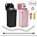 Collapsible Reusable Straws, Upgraded Eco Friendly Stainless Steel Collapsible Drinking Straws, Portable Set Case, With keyhole and cleaning brush for party, travel, office -2 Pack (Black/Pink)