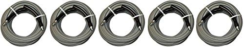 JGB Enterprises Eagle Hose Eaglewash I Wrapped Grey Modified Nitrile Pressure Washer Hose Assembly, 3/8" NPT Male X NPT Male Swivel with Guards, 4000 psi Maximum Pressure, 25' Length, 3/8" (5-(Pack))