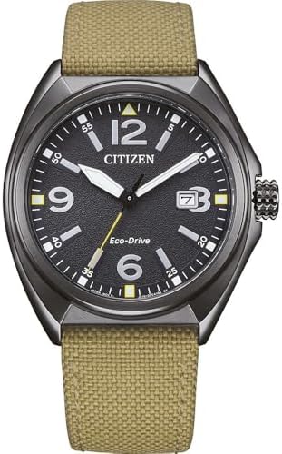 Eco-Drive - Relógio solar para homens com 40 mm de diâmetro e tâmara em diferentes variantes, creme, moderno