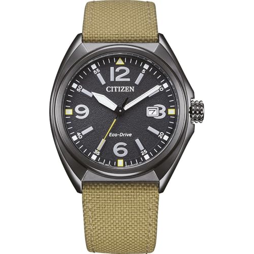 Eco-Drive - Reloj Solar para Hombre con 40 mm de diámetro y Fecha en Diferentes Variantes, Crema, Moderno