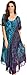 Sakkas 17682 - Ria Tie Dye Embroidered Cap Sleeve Wide Neck Caftan Dress / Beach Cover Up - Teal - OS