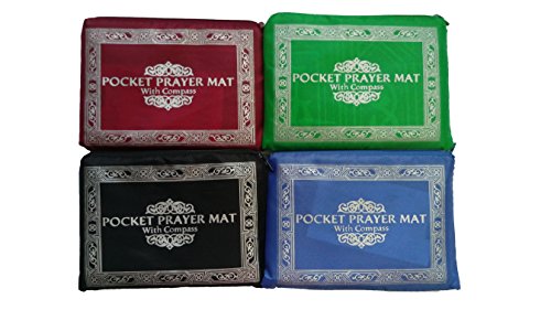 Actopus 4PCS Portable Waterproof Muslim Prayer Mat Light Prayer Rug with Compass Muslim Prayer Rug Qibla Finder Booklet