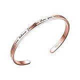 Cuff Bangle Bracelet Engraved You are Braver Than You Believe Stronger Than You Seem and Smarter Than You Think Inspirational Jewelry
