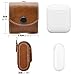 MoKo Case Fit AirPods 1/AirPods 2, Magnetic Snap Closure Protective Cover Carrying Pouch Pocket, with Holding Strap, for Apple AirPods 1 & AirPods 2 Charging Case - Brown