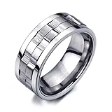Refined Style Stainless Steel Spinner Unisex Ring Man Ring Comfort Fit 9mm (12a)