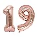 Juland Rose Gold Number Balloons Large Foil Mylar Balloons 40 Inch Giant Jumbo Number Balloons for Birthday Party Decorations 16
