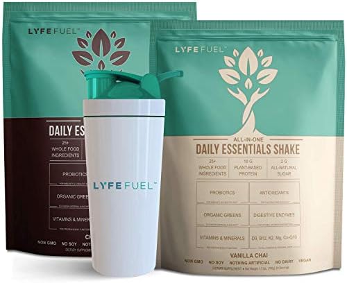 LYFE FUEL Transformation Bundle - Meal Replacement Shakes for Optimal Nutrition - Support a Whole Food Plant-Based Diet & Weight Loss - Vegan, Keto, Low Carb (2 Bags - Chocolate & Vanilla, 48 Meals)