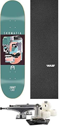 Sk8mafia Skateboards Jimmy Cao Stone Skateboard Deck - 8.1" x 32" with Components - Bundle of 7 Items