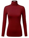 J.TOMSON Women's Layering Rayon Jersey Long Sleeve Scrunch Turtleneck (S-3XL/20 Colors)